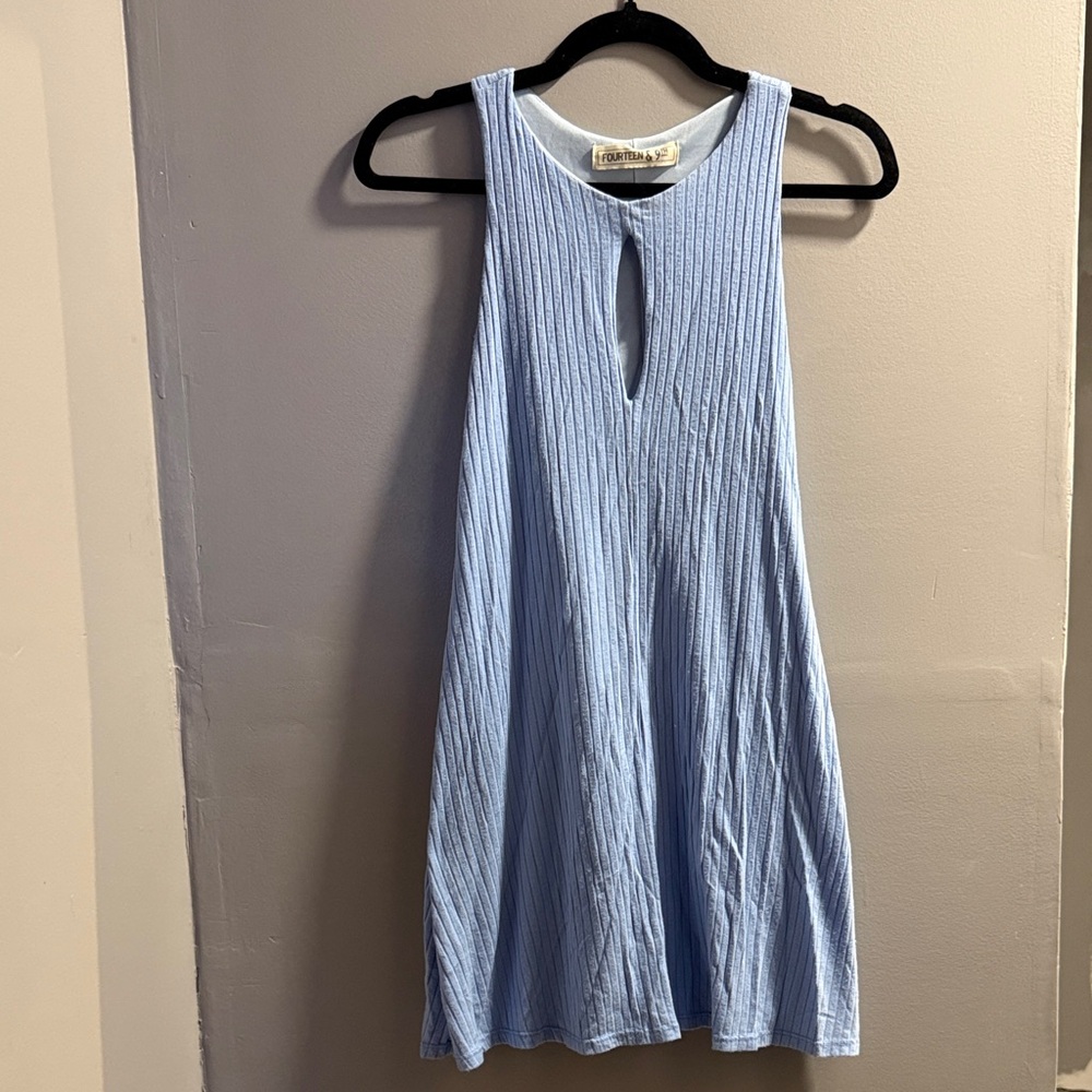 Blue Keyhole Dress